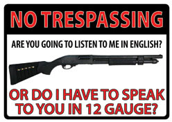 Rivers Edge Products No Trespass 12 Ga Tin Sign