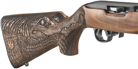 Ruger 10/22 Special Edition Gator Rifle 21106, 22 LR, 18", Deluxe Engraved Wood Stock, Blued Finish, 10 Rds
