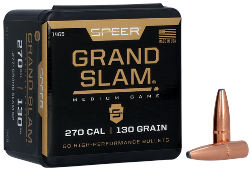 Speer 270 Caliber 130 Grain Grand Slam Protected Point 50/Box (1465), Not Loaded