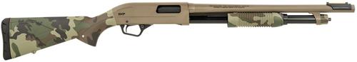 Winchester Repeating Arms SXP Defender Shotgun 512435395, 12 Gauge, 18", 3" Chmbr, FDE Drilled & Tapped Rec, Woodland Camo Textured Stock