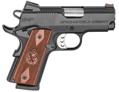 Springfield 1911 EMP Champion Single Action Pistol PI9208L, 9mm, 3", Cocobolo Grips, Black Armory Kote Finish, 9 Rds