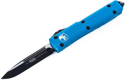Microtech Ultratech Automatic Out The Front Knife, Single Edge Standard Blade, Blue Handle (121-1BL)