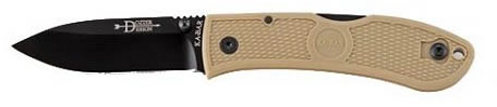 Ka-Bar Dozier Folder Hunter Knife w/Coyote Brown Zytel Handle 4062CB