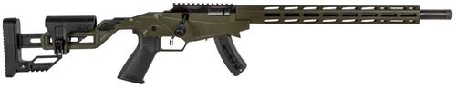 Ruger Precision Rimfire Bolt Action Rifle 8409, 22 LR, 18", Adj. Chassis Stock, OD Green Finish, 15 Rds
