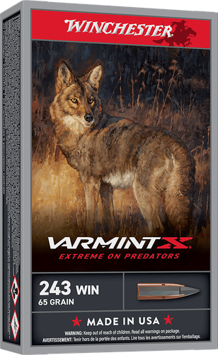 Winchester Varmint-X Rifle Ammunition X243PXP, 243 Win, Extreme Point, 65 gr, 3620 fps, 20 Rd/Bx