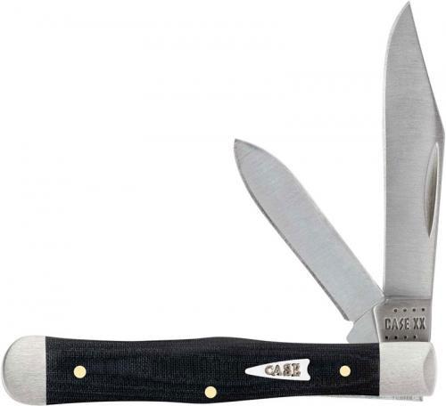 Case Knives Black Micarta Small Swell Center Jack Knife (27737)