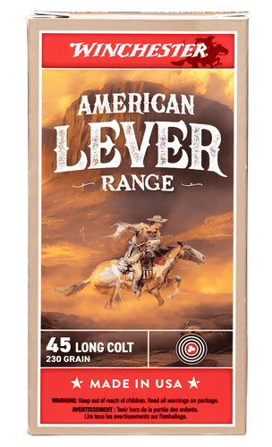 Winchester American Lever Range Pistol Ammunition, 45 Long Colt, Lead Flat Nose, 250 GR, 50 Rds/Bx