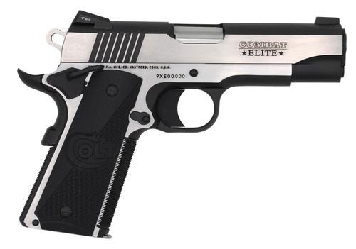 Colt 1911 Combat Elite Commander SAO Pistol O4082CE, 9mm, 4.25", G10 Grips, Two-Tone Elite Finish, 8 Rds