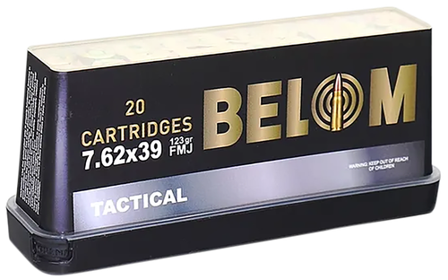 Ammo Inc Belom Rifle Ammunition BELOM762, 7.62x39mm, Full Metal Jacket, 123 gr, 2350 fps, 20 Rd/Bx