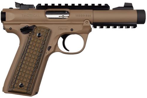 Ruger Mark IV 22/45 Tactical Pistol 40167, 22 LR, 4.4", Tan Grip, FDE Finish, 10 Rds