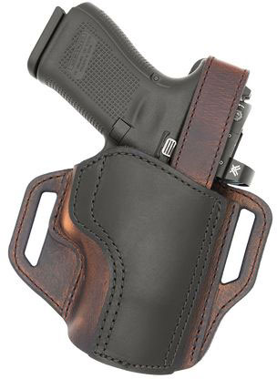 Versacarry Trooper Thumb Break OWB Holster, Brown Base/Black Patch, Size 1 (TR2211-2)