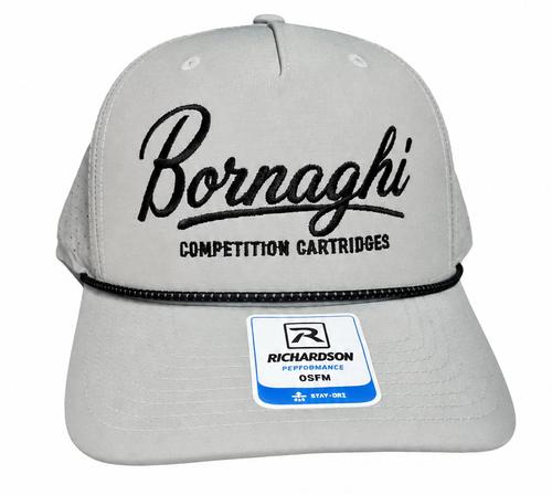 Able's Cap, Richrdson 355, Bornaghi Logo, Solid Silver, Black and Silver Rope, Hat