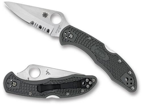 Spyderco Delica 4 Folding Knife, Combination Edge Edge, Foliage Green