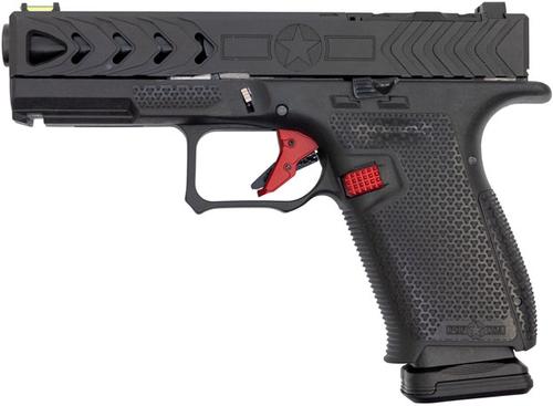 POF P19 Gen4 Pistol 01663, 9mm, 4.02 in, Black Polymer Grip, Nitride Finish, Fiber Optic/Blackout Sights, 15 Rds
