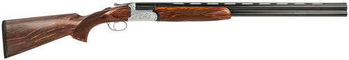 Fausti Caledon Shotgun 15202, 20 Gauge, 28", 3" Chmbr, Engraved Stainless Rec, Wood Laser Grain Stock, Metallic Bead Sight