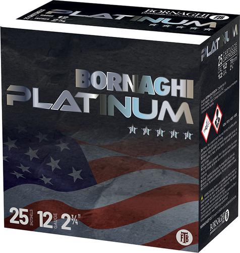 Bornaghi Platinum Target Loads T3PLATINUM288, 12 Gauge, 2-3/4", 1 oz, 1280 fps, #8 Shot, 25 Rd/bx