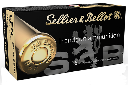 Sellier & Bellot Pistol Ammunition SB38L, 38 Special, Lead Flat Nose (FN), 158 GR, 800 fps, 50 Rd/bx