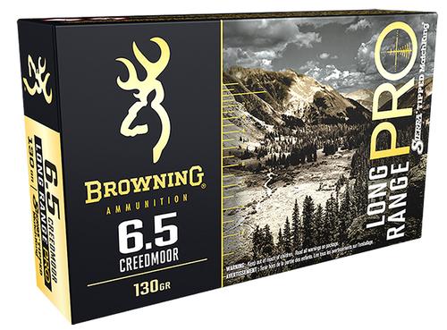 Browning Ammo Long Range Pro Rifle Ammunition B192500651, 6.5 Creedmoor, Sierra MatchKing BTPT, 130 gr, 2900 fps, 20 Rd/Bx