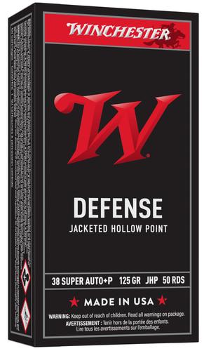 Winchester USA Pistol Ammunition USA38AJHP, 38 Special, JHP, 125 gr, 1240 fps, 50 Rd/Bx