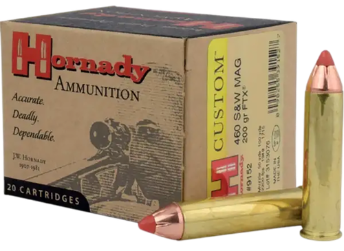 Hornady Custom Handgun Ammunition 9152, 460 S&W,  Flex Tip eXpanding (FTX), 200 GR, 2200 fps, 20 Rd/bx