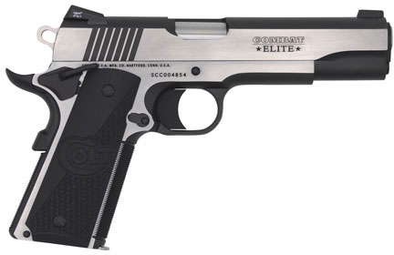 Colt Combat Elite Government Pistol O1072CE, 9mm, 5", Black Grips, Stainless Steel Finish, 9 Rds
