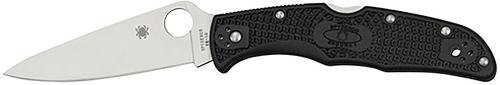 Spyderco Endura 4 Folding Knife, Plain Edge, Black Handle (C10FPBK)