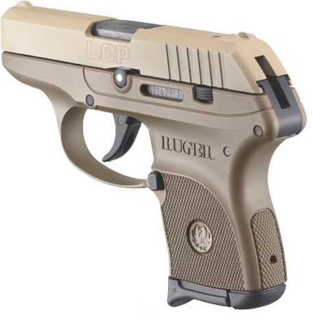 Ruger LCP Lightweight Compact Semi-Auto Pistol 3742, 380 ACP, 2-3/4", Checkered Grip, Flat Dark Earth Finish, 6 Rd