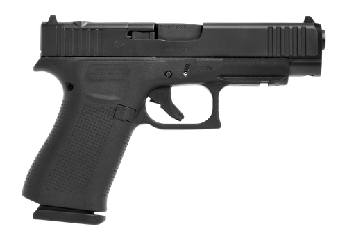 Glock G48 Optic Ready Pistol, 9mm, 4.17in, Black Textured Polymer Grips, Black Finish, 15 Rds