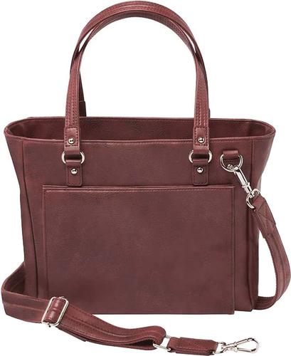 Gun Tote'n Mamas Washable Leather Wallet-Tote (GTM-86/CHRY) Fits Small Pistols & Revolvers, Dark Red Leather