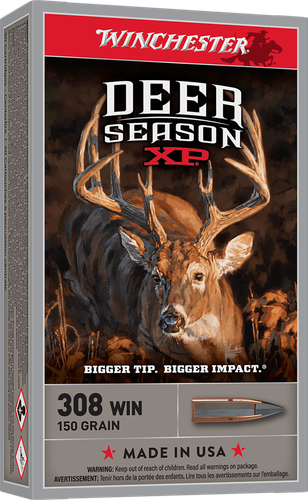 Winchester Deer Season XP Rifle Ammunition X308DS, 308 Winchester, Extreme Point Polymer Tip, 150 GR, 2820 fps, 20 Rd/bx