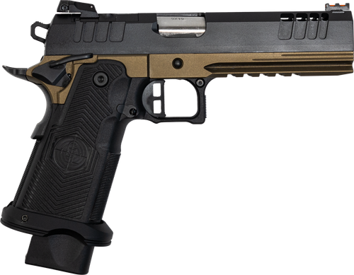 Great Lakes Synergy 1911 DS Optic Ready Pistol GL1911DS9FSSBRZ, 9mm Luger, 5in, Textured, Bronze Cerakote Finish, 20 Rds