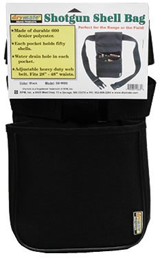 Drymate Black Shell Bag w/Heavy Duty 2 in Wide Web Belt SBWBB, Holds 50 shells