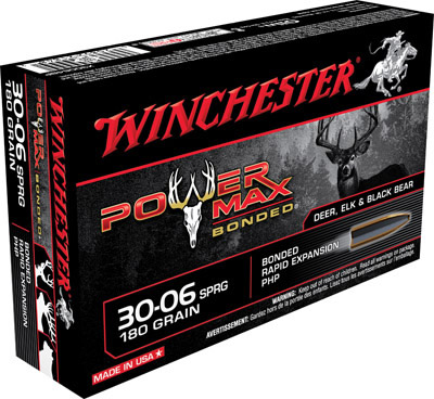 Winchester Super-X Power Max Bonded Rifle Ammunition X30064BP, 30-60 Springfield, 180 GR, 2700 fps, 20 Rd/bx