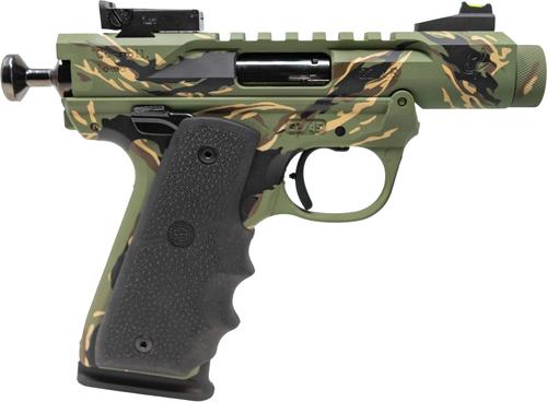 Volquartsen Mini Mamba Pistol VF4M-0426, 22 Long Rifle, 3", Hogue Grip, Predator Stripe Camo, Fiber Optic Sight, 10 Rds