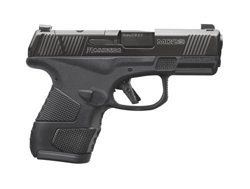 Mossberg MC2sc Sub-Compact Optic Ready Pistol 89044, 9mm Luger, 3.40in, 1+1 Matte Black DLC Stainless Steel with Optics Cut Aggressive Textured Black Polymer Grips, Matte Black Finish, 14 Rds