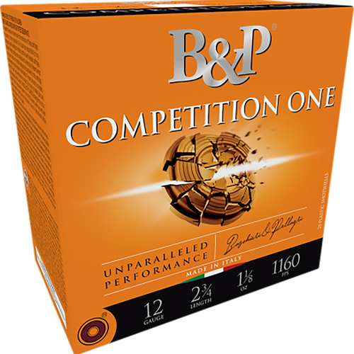 Baschieri & Pellagri Competition One Shotshells 12B32CP9, 12 Gauge, 2-3/4", 1 1/8 oz, 1160 fps, #9 Lead Shot, 25 Rds/box