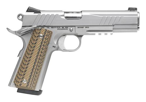 Savage Arms 1911 Government Semi-Auto Pistol 67203, 45 ACP, 5", Hyena Brown VZ G10 Grips, Matte Stainless Finish, 8 Rds