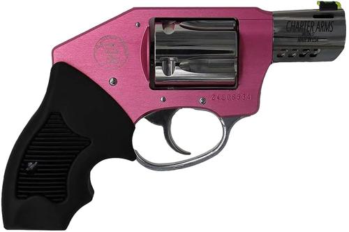 Charter Off Duty Coyote Revolver 53812, 380 ACP, 2in, Black Finger Grooved Rubber Grips, Aluminum Frame Finish, 5 Rds