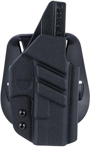 1791 Gunleather Kydex OWB Holster, Black, Right Hand, Glock 17/19/22-23/26-27/31-35 (TACPDHOWBGLOCKBLKR)