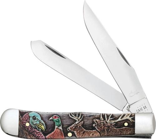Case Sportsman Series Embellished Smooth Natural Bone Trapper Knife (60585)