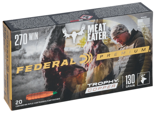 Federal Premium Vital-Shok Rifle Ammunition P270TC1, 270 Winchester, Trophy Copper, 130 GR, 3060 fps, 20 Rd/bx
