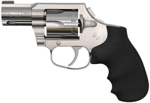 Colt King Cobra Revolver KCOBRASM2BB, 357 Mag, 2in, Black Hogue Overmolded Grips, Stainless Steel Frame Finish, 6 Rds