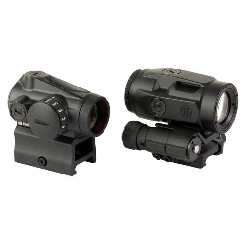 Sig ROMEO MSR and Juliet3 Gen II Compact Red Dot Sight Combo, 1x20mm Low Profile, 2MOA Dot, 1 MOA Adjustment, 3x Magnifier