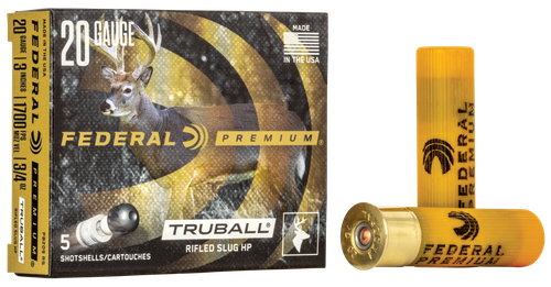 Federal Vital-Shok Trueball PB209RS, 20 Gauge, 3", 3/4 oz, 1700 fps, Rifled Slug, 5 Rd/bx