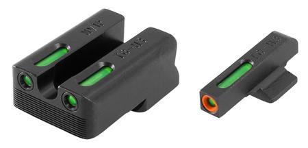 TruGlo TG13NV1PC TFX PRO Front/Rear Fiber Optic Sight, Green w/Orange Outline, for Novak 260 / 450