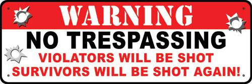 Rivers Edge Products Warning No Trespassing Tin Sign