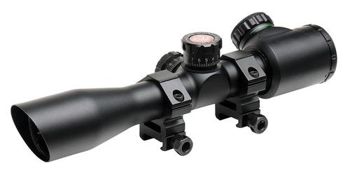 TruGlo Tru-Brite Rifle Scope TG8504TL, 4x, 32mm Obj, 1" Tube, Black, Illuminated Mil-Dot, 3 Color Reticle