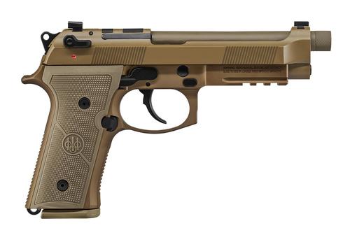 Beretta M9A4 Centurion Pistol JS92QM9A4GM, 9mm Luger, 5.10", Aggressive Textured Grips, FDE Cerakote, 18 Rds
