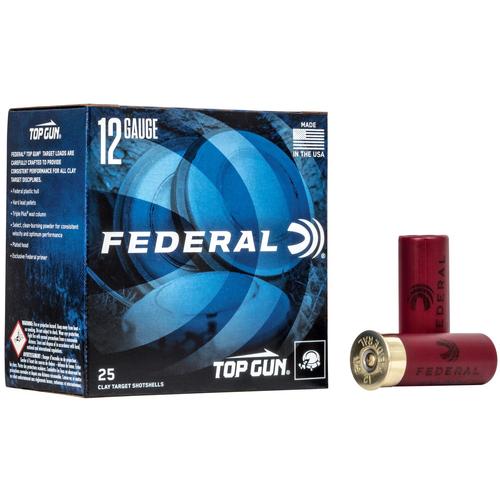 Federal Premium Top Gun Target Shotshells TG128, 12 Gauge, 2-3/4", 1-1/8 oz, 1200 fps, #8 Lead Shot, 25 Rds/Bx