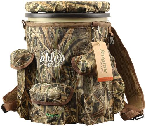 Peregrine Field Gear Venture Bucket Back Pack w/ Cooler, Shadow Grass Blades Camo, Able's Logo (PFG-VBP1-SGB)